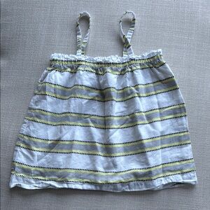 Janie and Jack White and Yellow Camisole with Ruffled Hem